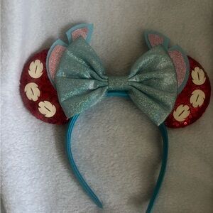 Sparkly Blue and Red Mouse Ears Headband